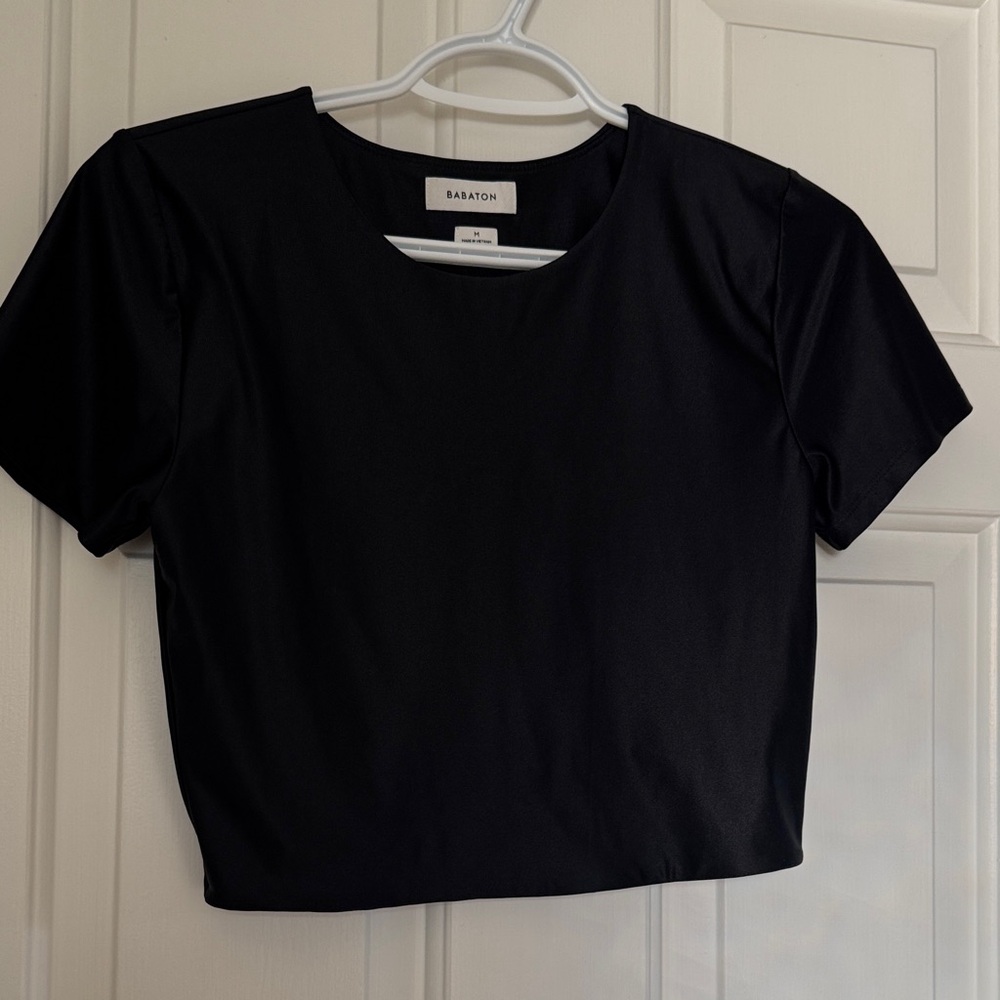 Babaton Ten Satin Effect Cropped T-shirt